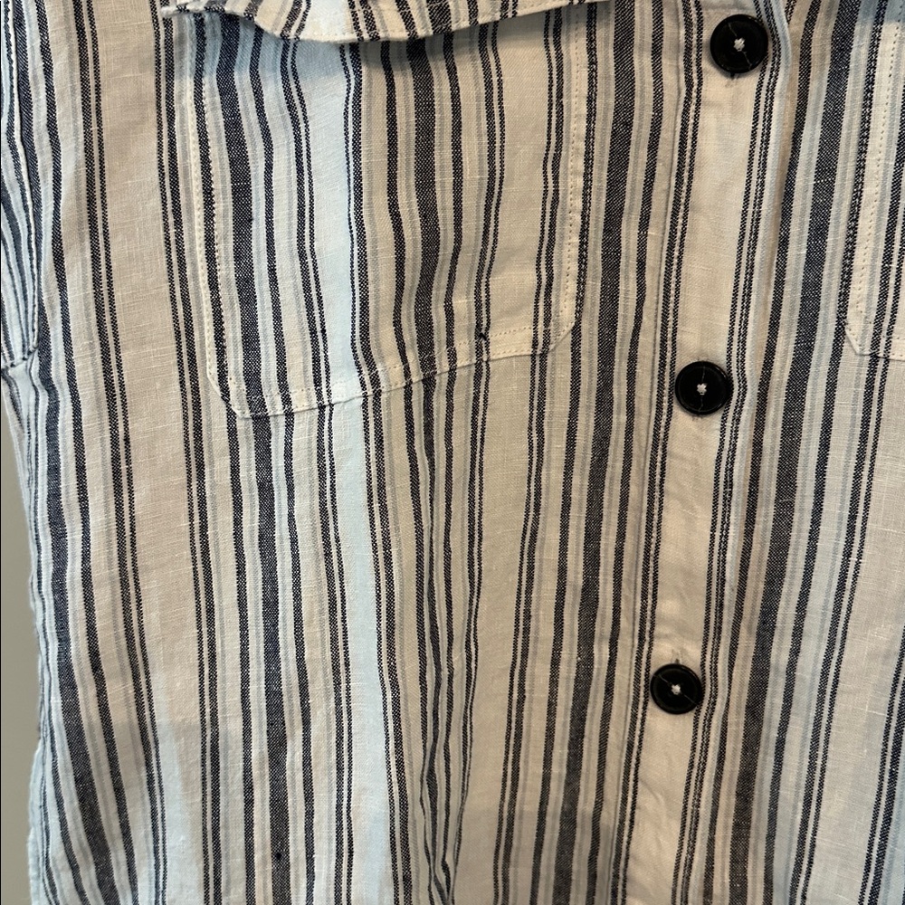 NWT Madewell Utility Short-Sleeve Mini Shirtdress in 100% Linen - Picture 6 of 7